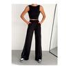 Women's Trend With Plenty Of Trotting Modal Fabric Tracksuit Six Double Pockets Wide Leg Sides With White Lane