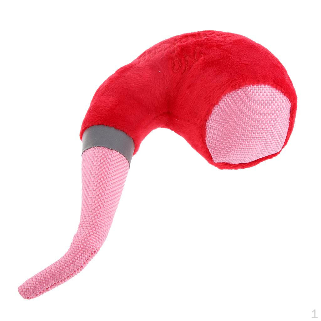 Pet Puppy Cat Chew Squeaker Squeaky Plush Sound Pipe Shape Doggie Training Toys красный