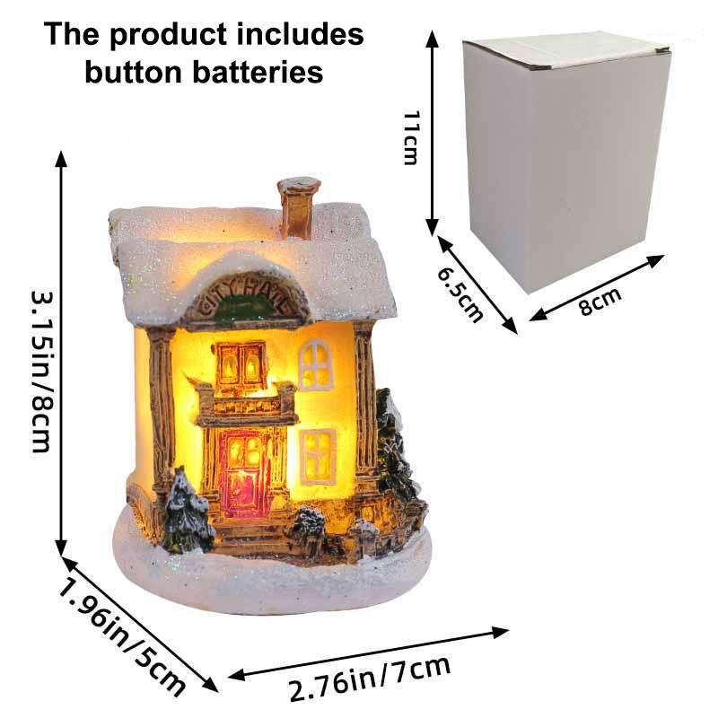 Dekorationen Dorfhaus Dekor Weihnachten Laterne Dekoration Harzhaus Sammlerstücke Gebäude Figur Mit LED-Licht