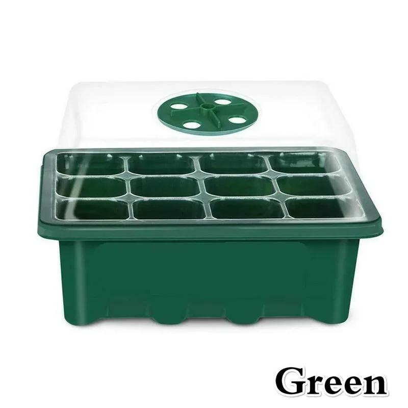 12 Hole Three-piece Plant Seed Growth Box Gardening Seeding Tray Tool Plant Pots