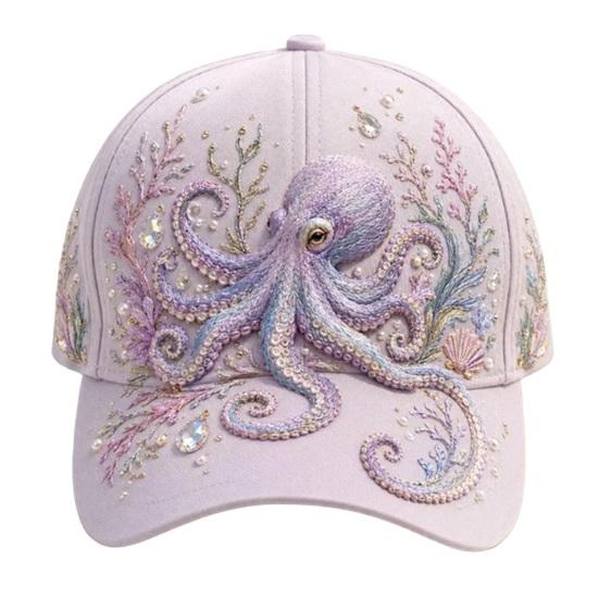 Turtle Whale Jellyfish Pattern Cap Ocean Creatures Baseball Cap, Adjustable Sun Hat with Sea Back Buckle Animal Patterns, Trucker for Men And