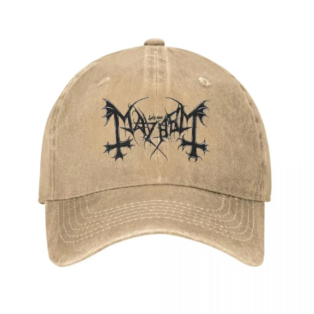 Mayhem Heavy Death Metal Rock Baseball Caps Vintage Distressed Cotton Kopfbedeckung Unisex Style Outdoor Aktivitäten Caps Hut