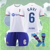 2324 Barcelona Away Jersey Messi 8 Pedro 9 Lewandowski 30 Children's Soccer Jersey