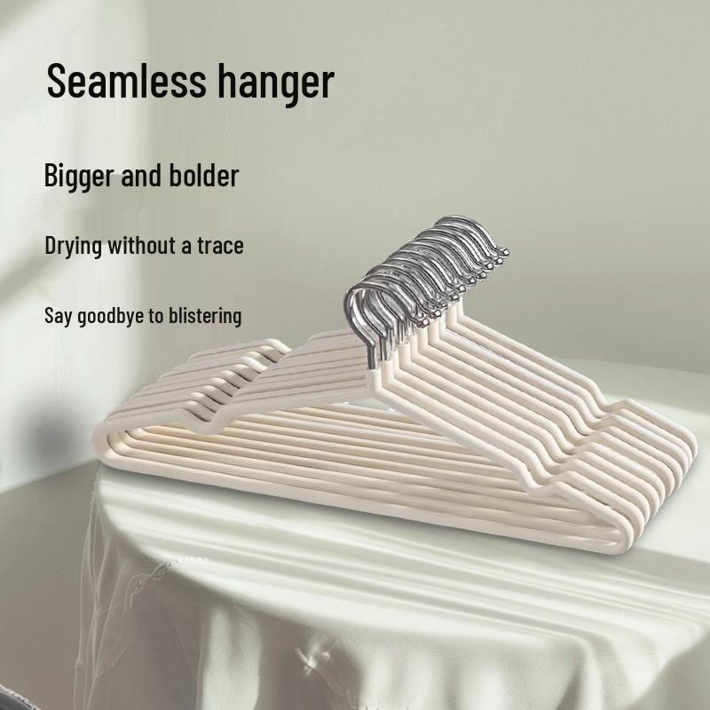 10-Piece Set of Seamless Non-Slip Chrome-Plated PVC Hangers