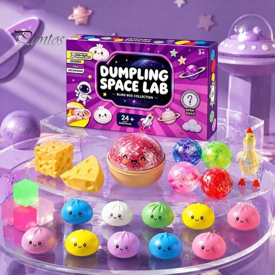 Relaxing Fidget Toys for Daily Use Squeeze Advent Calendar, Soft Bun Sensory Toys, Christmas Stocking Educational Tools Concentration Stuffer, Stress