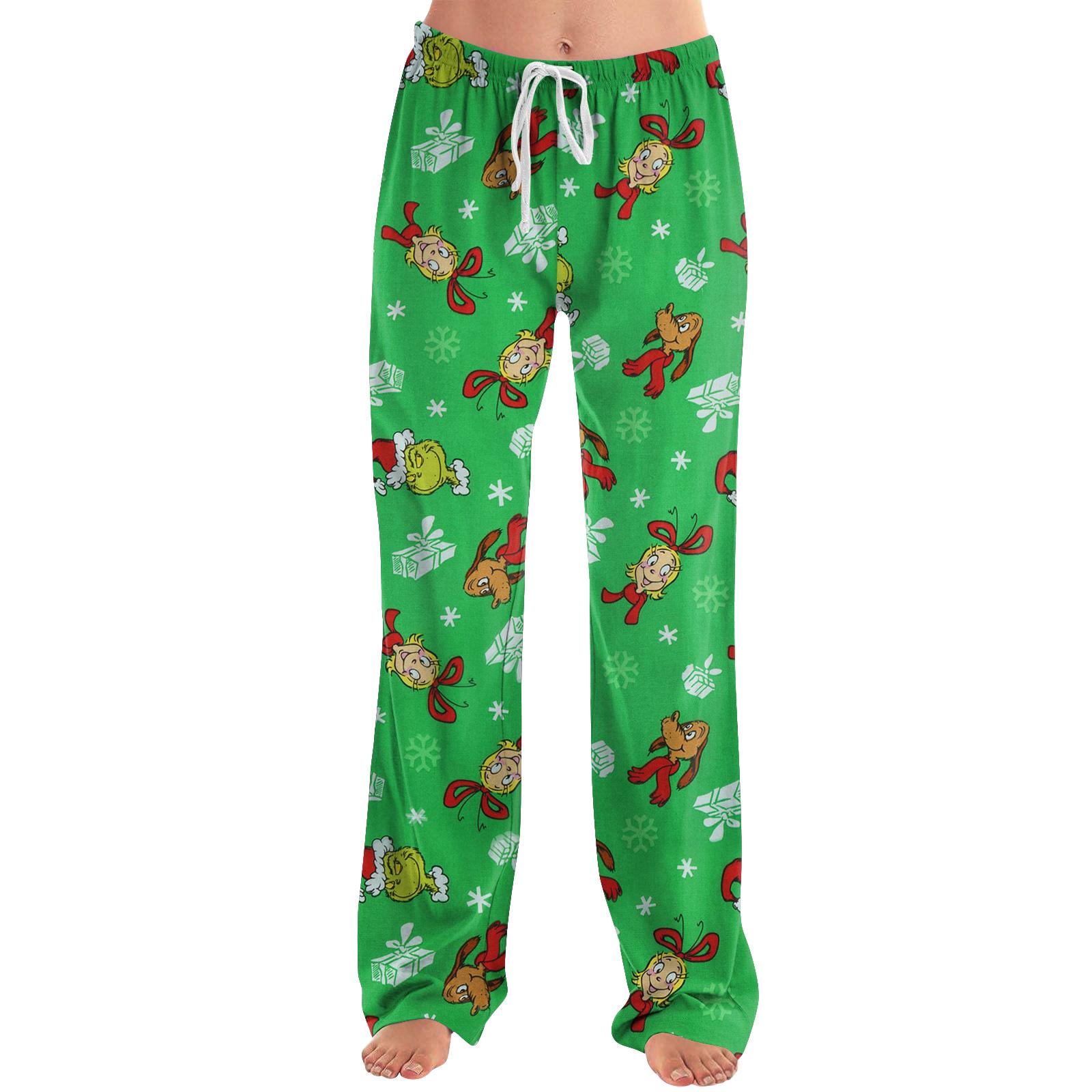 

Womens Pajama Pants Sleepwear Casual Drawstring Elastic Waist Pants Comfy Straight Yoga Loose Trousers S