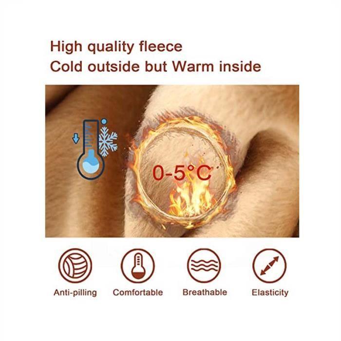 Women Nude Legs Fleece Warm Stretchy Fleece Lined Tights Resistant Stockings Beige Leggings High Waist Waterproof(L-XL)