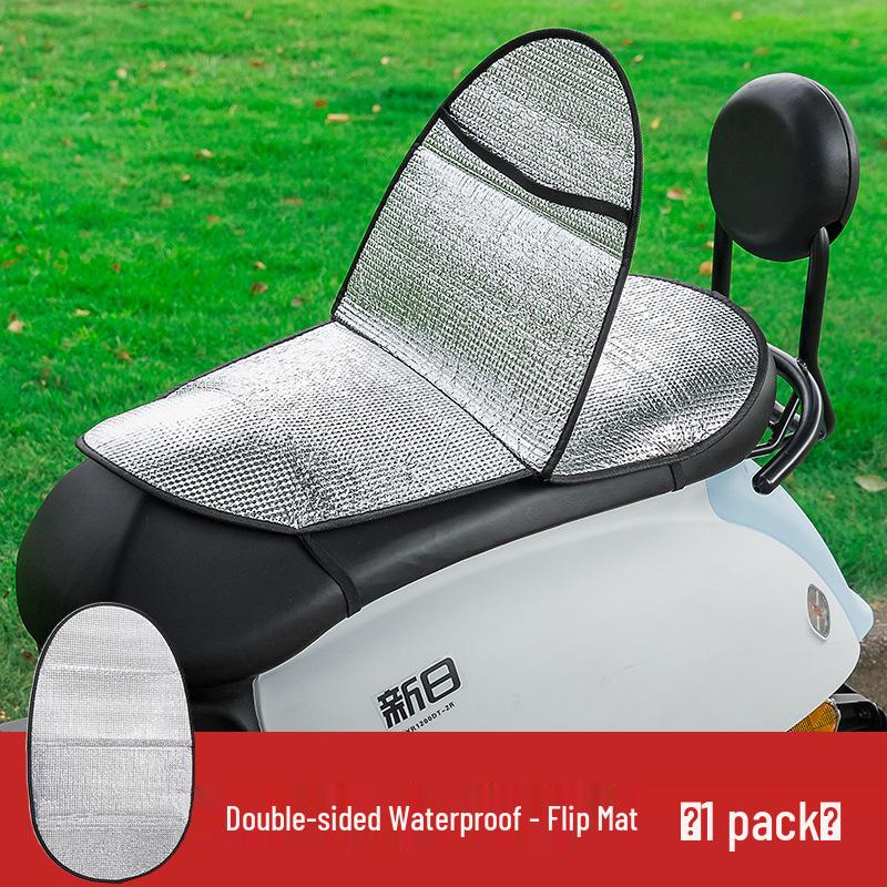 Universal Waterproof Motorcycle EV Seat Cushion with Sun Protection & Heat Insulation