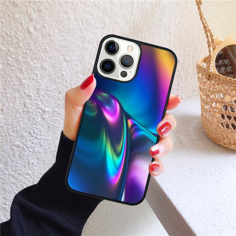 Psychedelic Trippy Holographic Phone Case for iPhone 17 Air 16 Coque 15 14 12 13 PLUS 11 PRO MAX Back Cover Fundas