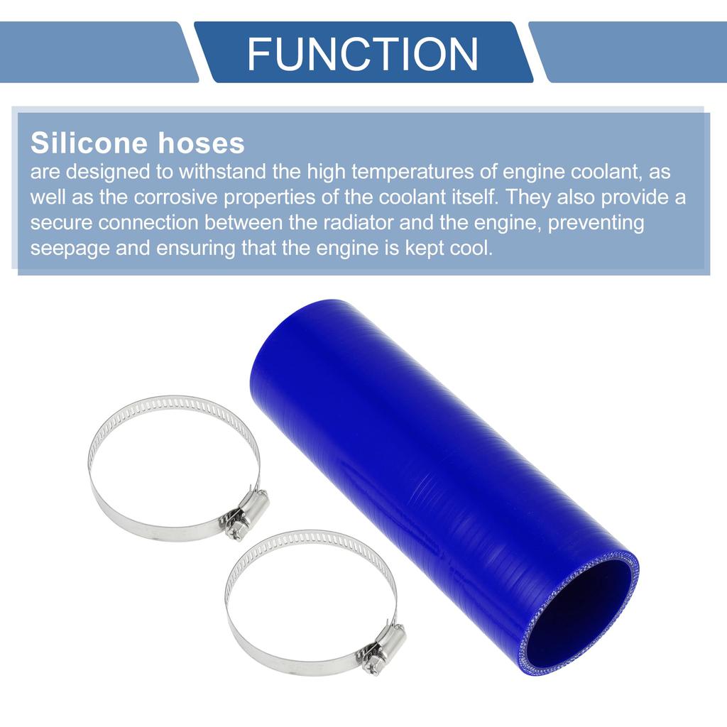 X AUTOHAUX 1 Set Inner Diameter 60mm/2.36" Length 200mm/7.87" 0 Degree Straight Blue Car
