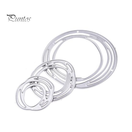 

3шт круг металлические штампы DIY скрапбукинг тиснение карты альбом трафарет серебряный