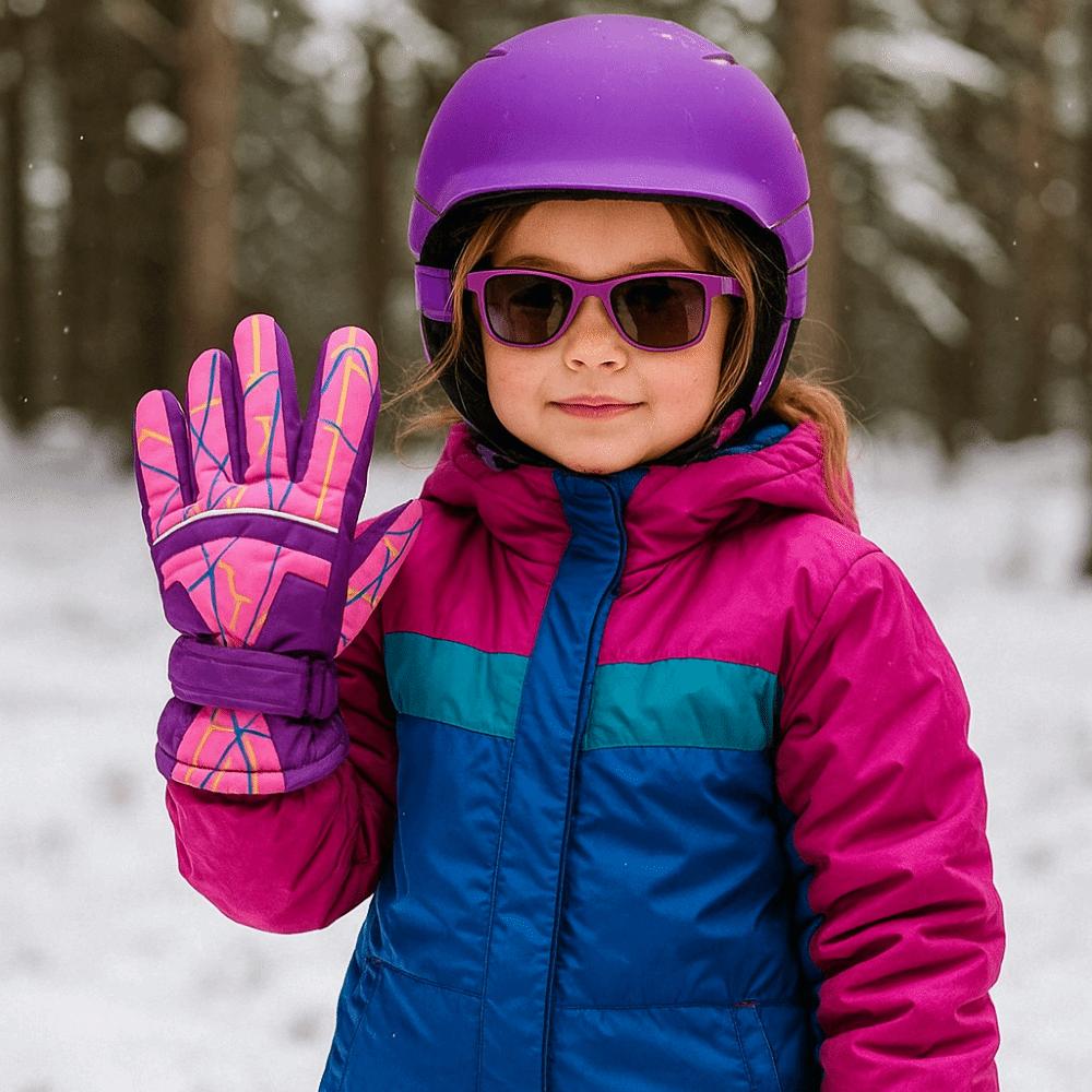 Thicken Children Snow Mittens Waterproof Outdoor Thermal Gloves Unisex Kids Ski Gloves  Skiing