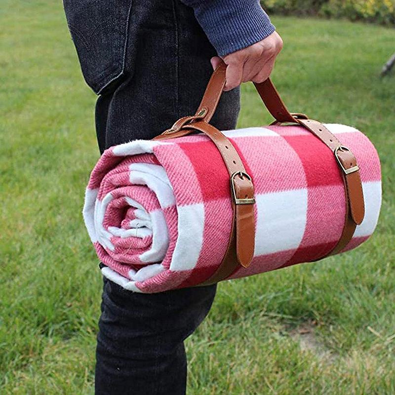 Detachable Portable Outdoor Picnic & Camping Mat with Handle Straps - Also Great as a Yoga or Throw Blanket