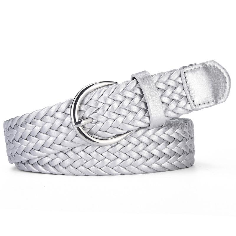 Retro Korean Style Women's Wide Leather Belt - Handmade, Versatile, Buckle-Free Woven Design for Dress & Pants