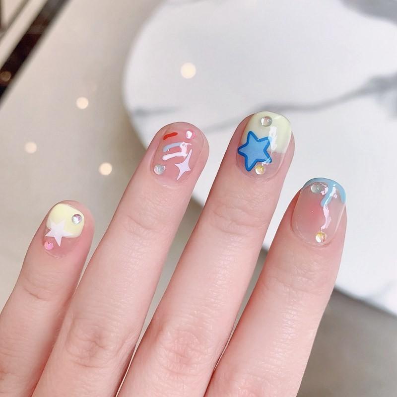 

Cute Patch Nail Graffiti Star Pure Handmade Wearing Nail Detachable Phototherapy XS