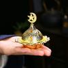 1 Mini Handheld Incense Burner Arab Middle Eastern Golden Star Crescent Small Incense Burner Home Restaurant Shop Holiday Party Decoration Ornaments