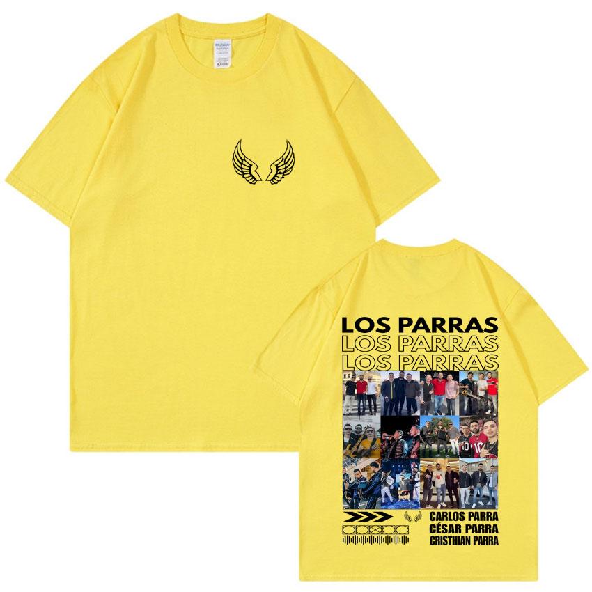 Rapper Los Parras Tour TShirts Harajuku Double Sided Print Summer Graphic Oversized Hip Hop Tshirts ONeck Cozy Men Tops Unisex