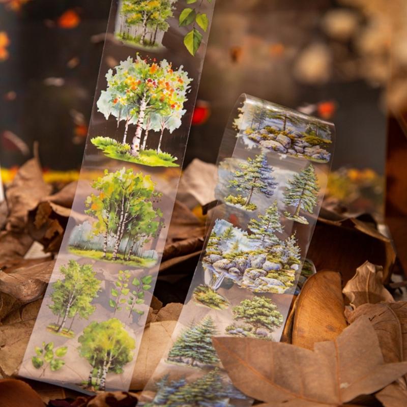 Nastro Masking Tape Nastro Estetico Nastro per Artisti Nastro PET Nastro Decorativo Nastro Foreste Nastro per Artigianato Materiali per Artigianato