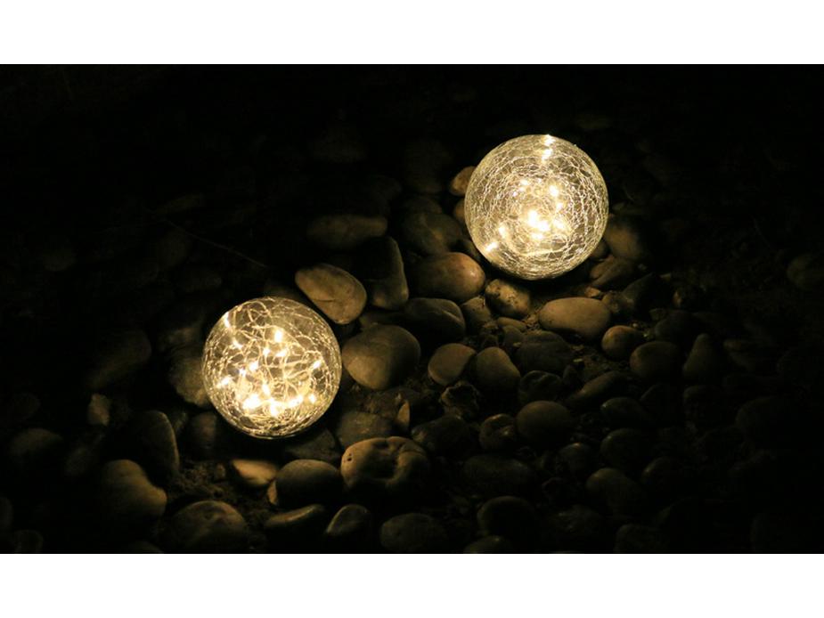 Silicone Sealed Outdoor Solar Crackle Lawn and Patio Light