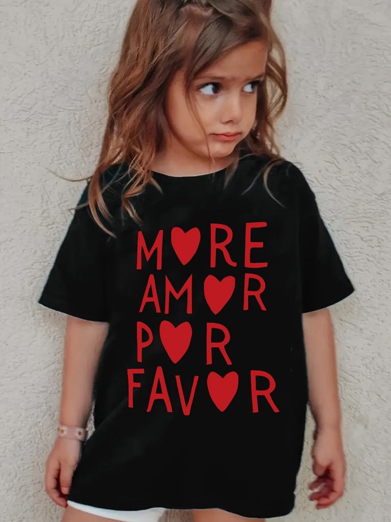 Europese maten zijn meer gewenst. T-shirt met Spaanse letterprint, zachte stretchstof, ronde hals, korte mouwen, zomertop met Spaanse tekst.