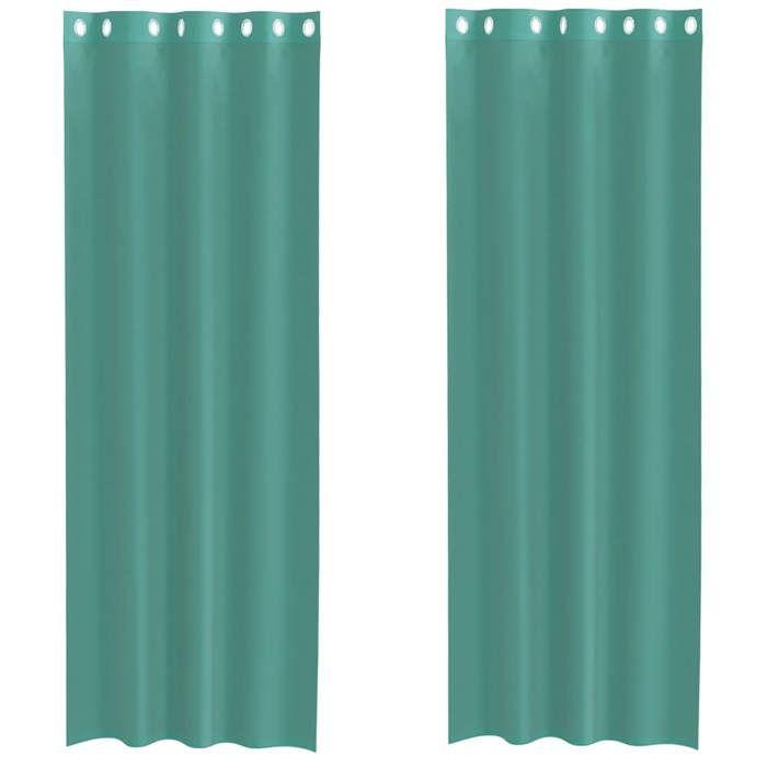 VidaXL Rideaux en voile avec œillets 2 pcs turquoise, rideau en filet, rideau transparent, voile de fenêtre, traitement de 4102148