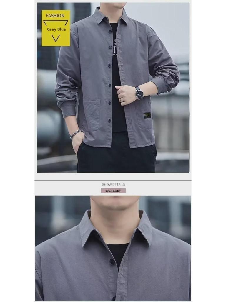 Men's Summer Casual Three-Quarter Sleeve Solid Color Shirt