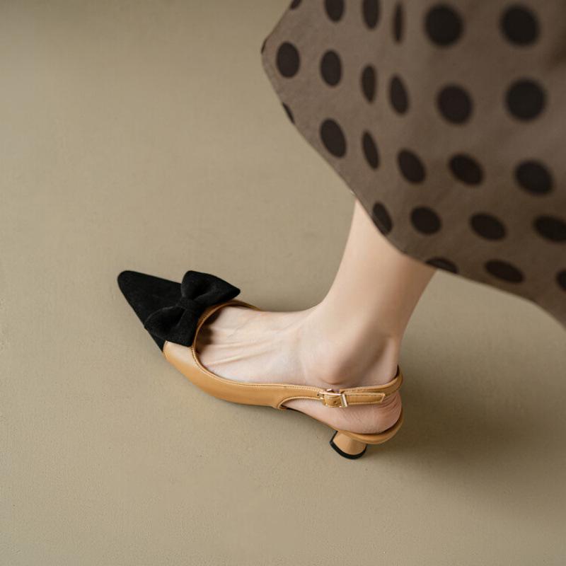 

Casual buckle back empty sandals women s summer color matching pointed head bag head sandals rubber soft sole large size shoes new women s shoes 39 жёлтый