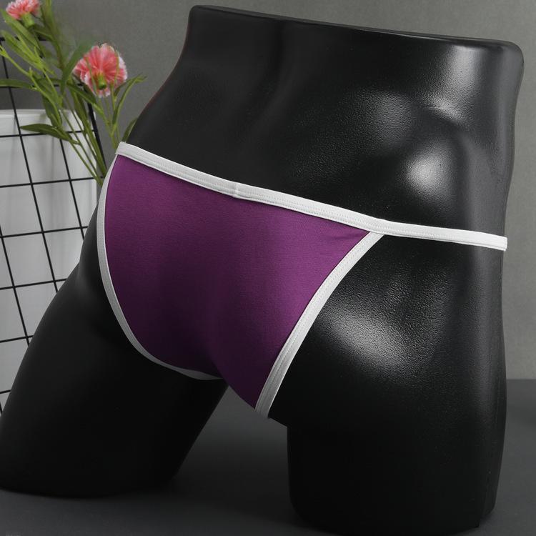 Men's Sexy Low-Waist Cotton T-back Underwear