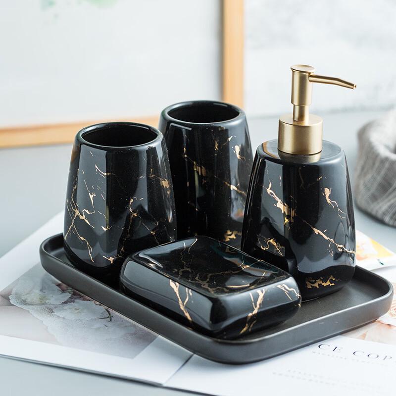 OLOEY Ceramic 5-Piece Bathroom Accessory Set