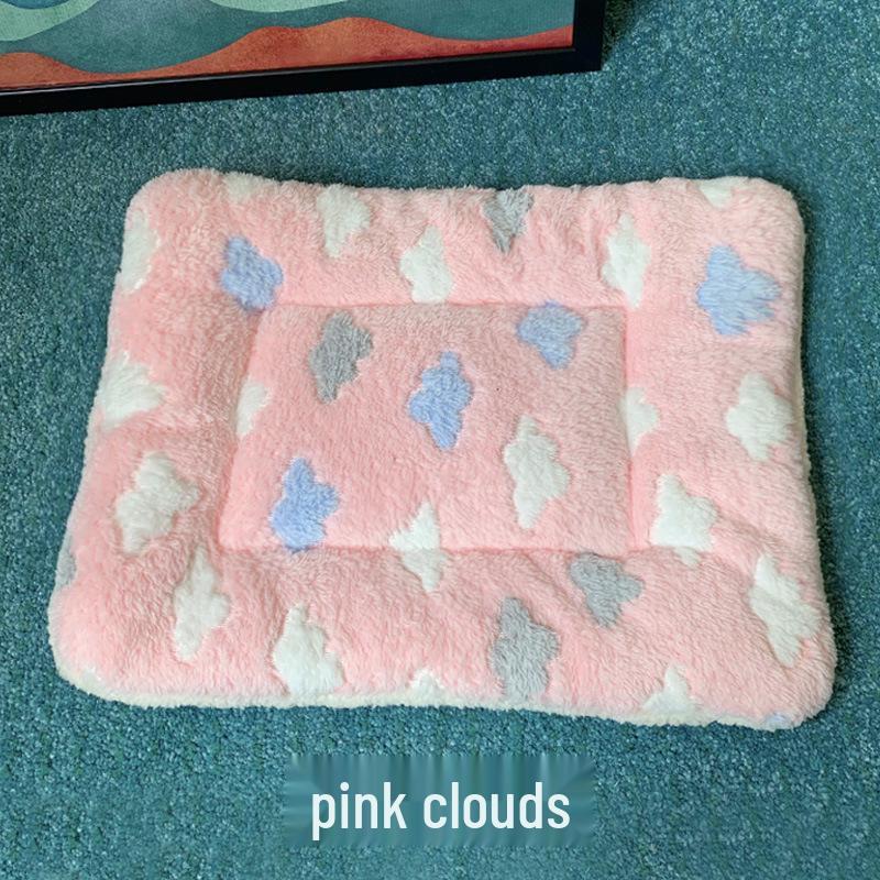 Thickened Winter Warm Pet Cushion: Flannel Cartoon Sleeping Mat for Cats and Dogs