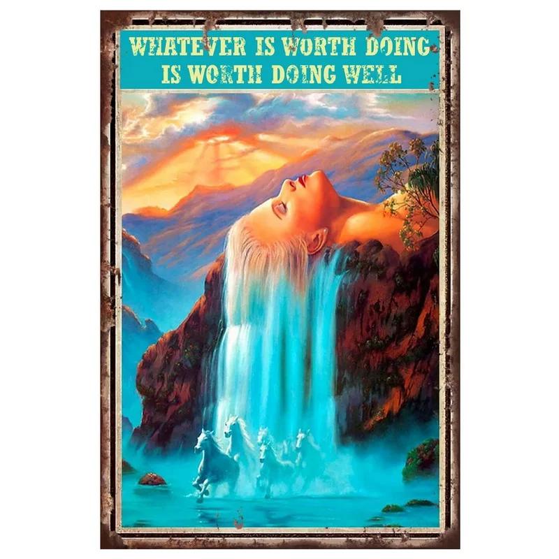 Metal Tin Signs It's A Good Day  Wall Art Vintage Tin Sign for Office Home Classroom Library Bedroom Wall Decor