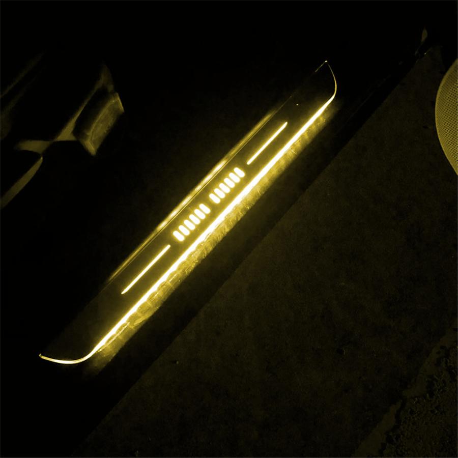 Pair LED RGB Flowing Car Front Door Pedal Light Sill Pathway Welcome Scuff Light