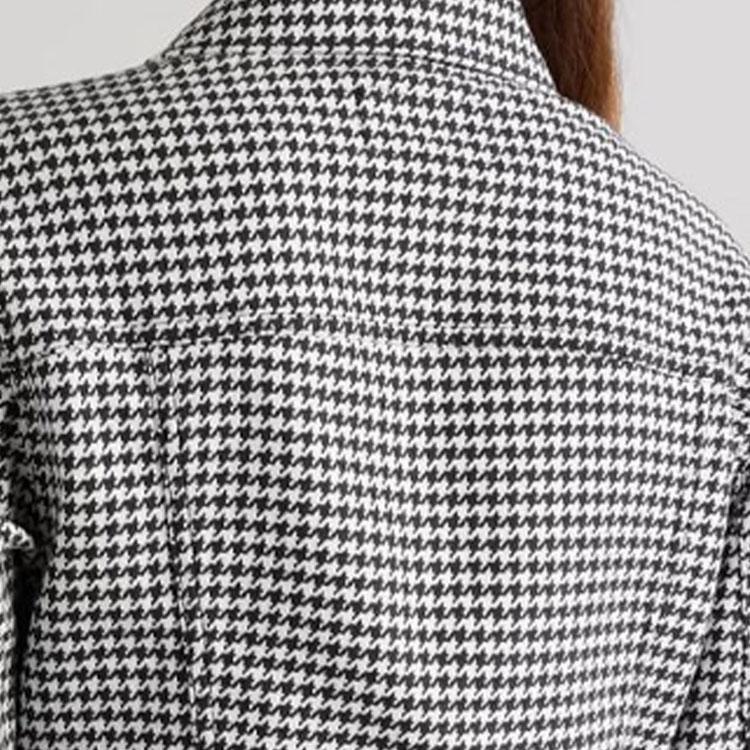 Polo Ralph Lauren Houndstooth Pattern Printed Casual Long Sleeve Jacket Women jackets Black 211880946-001