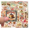 10/30/50pcs Retro Food Cake Noodle Cartoon Stickers Aesthetic Decals Waterproof DIY Fridge Laptop Vintage Decoration Sticker