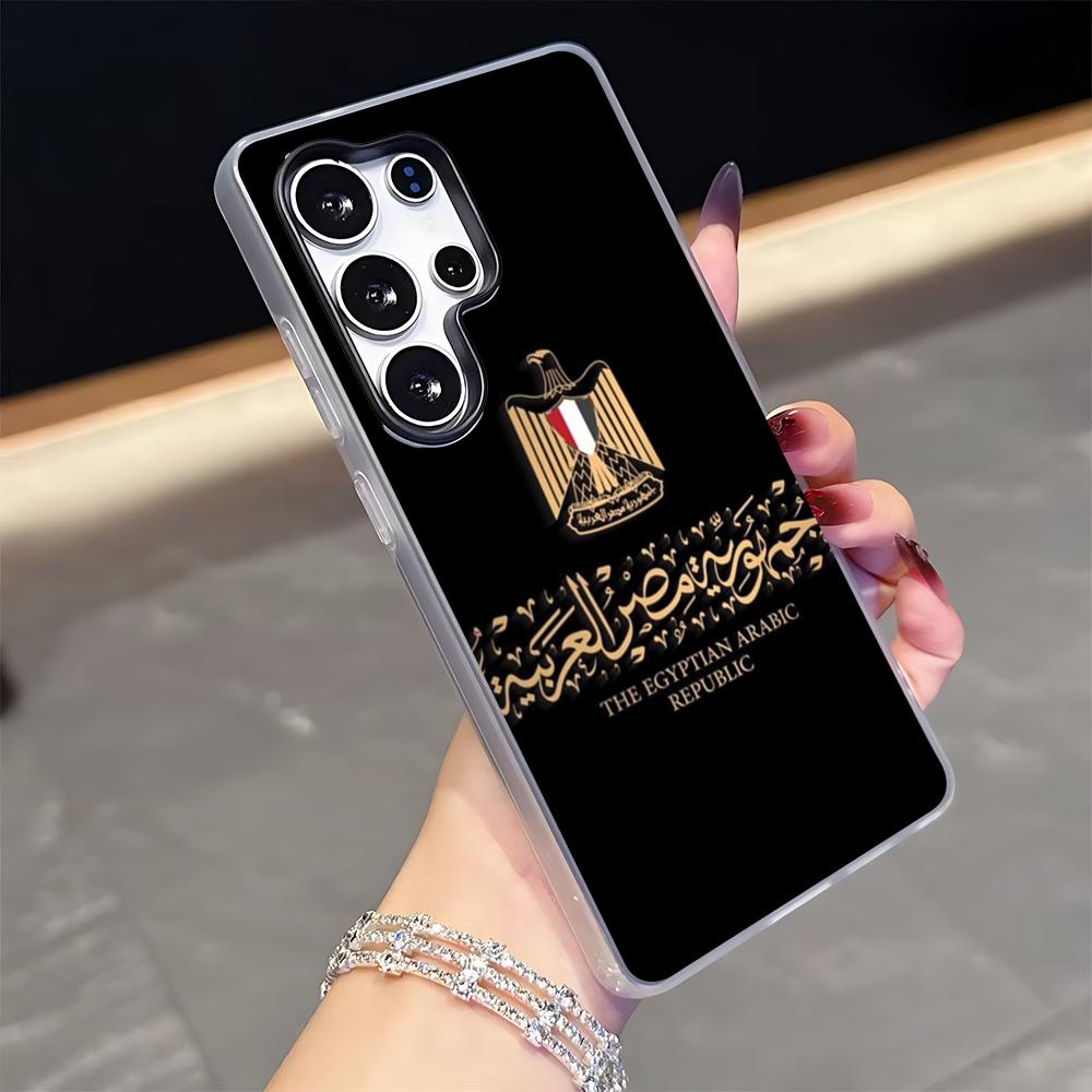 

Крутой чехол для телефона с флагом Египта для Samsung S26 S25 S24 S23 S22 S21 FE Plus Ultra Черный 2-в-1 Желейный силиконовый чехол Galaxy S25 FE
