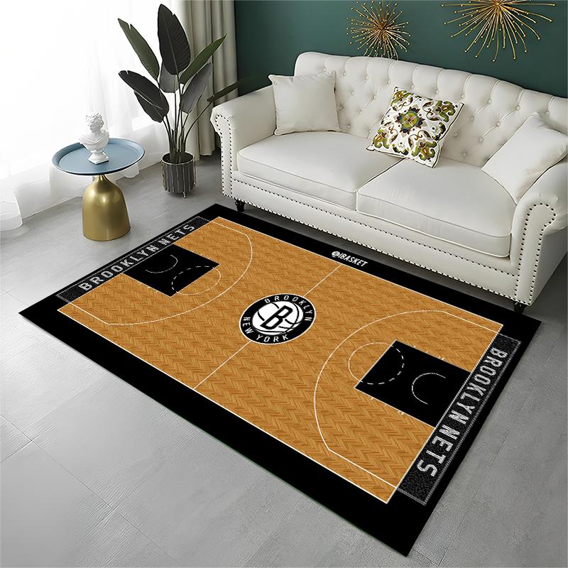Classic Basketball Court Team Carpet Rug for Playroom Bedroom Living Room Sofa Home Decor,kid Game Area Rug Non-slip Floor Mat