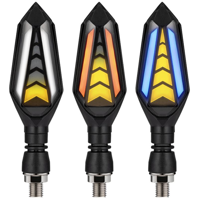 2Pcs Motorcycle LED Turn Signal Light Flowing Turn Signals Flashing Blinker Indicator Lamp DRL Daytime Running Lights for Yamaha