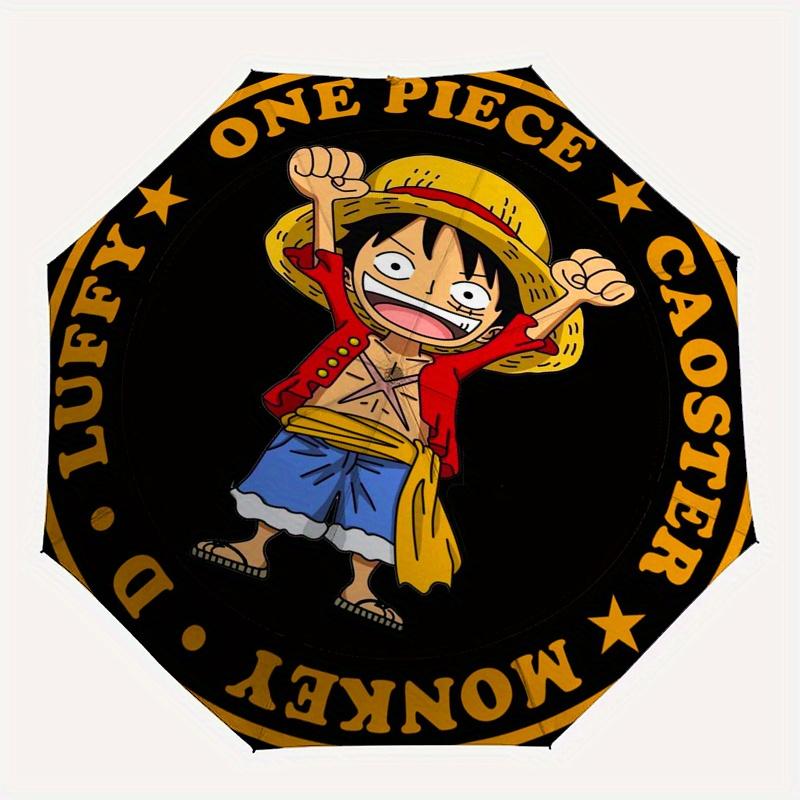 One Piece Monkey D. Luffy Untersetzer-SetRegenschirmTragbarer 3-fach kompakter Regenschirm für Damen & Herren Geschenk