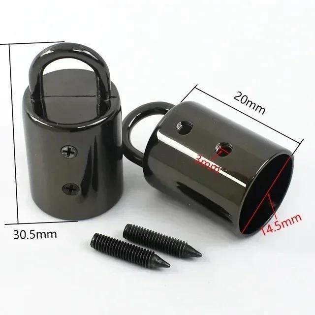 Meetee 5-30Pcs 14mm Metal Cord Lock Buckle Bag Strap Stoppers Handbag Tassel Clasp Webbing Connector Hook Hardware Accessory