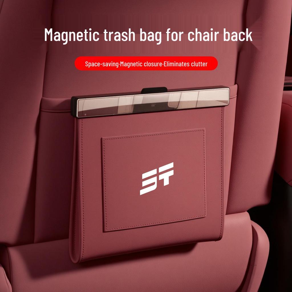 Compatible with Jetour X95 and ShanHai T1 DaSheng: Magnetic Waterproof Car Trash Bag & Seatback Leather Cleaning Bag