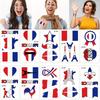 10 Pieces, 6*10.5 Cm/2.36*4.13 Inches, Paris Day, France, Flag Tattoo Stickers, Race Carnival, Olympic Waterproof Face Stickers, Games Ornaments