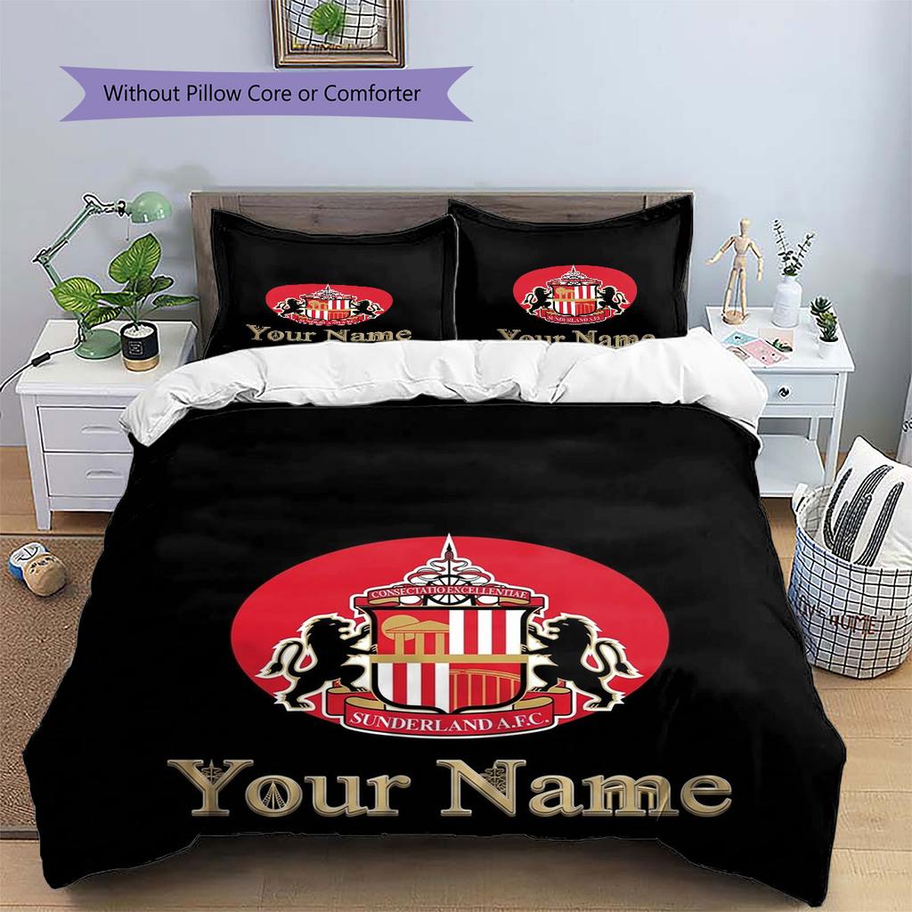 Sunderland A.F Custom Name Pattern Bedding,Quilt Set Quilt Cover Pillowcase Home Birthday Gift(1 * duvet cover + 2 * pillowcase, without core)