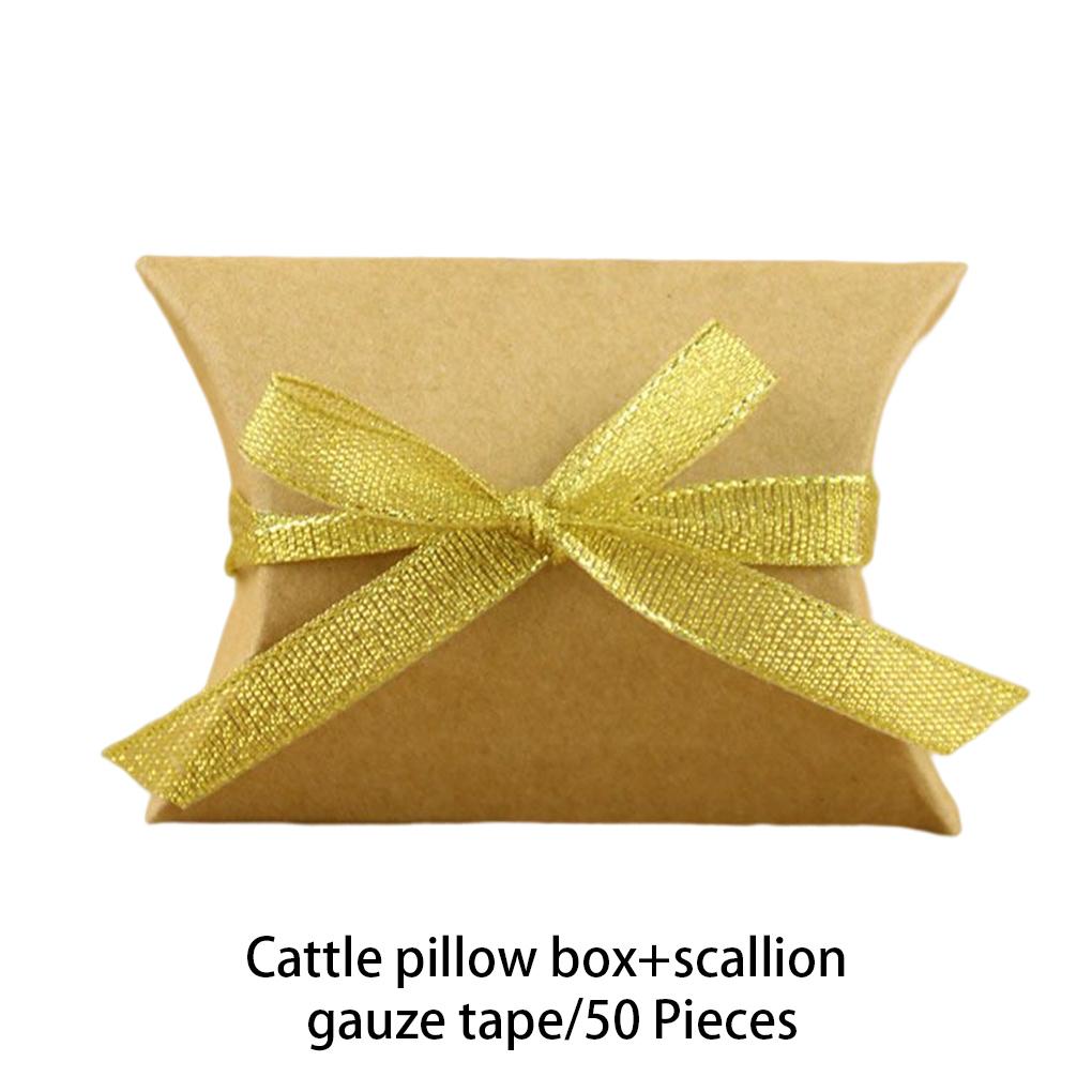 50pcs Paper Pillow Case Blank Gift Box Party for Candy Storage Bag Jewelry Crafts Handmade Soap Small Gifts Favors