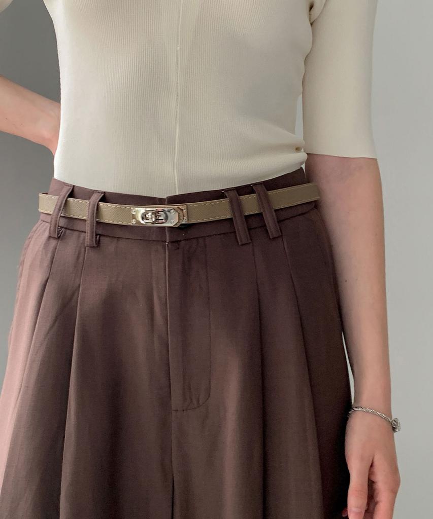 Baseukala Two-Tuck Linen Wide Slacks (3Colors)