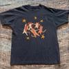 Y2K Tanzende Katze und Sternenprint Kurzarm Harajuku Hip-Hop T-Shirt Vintage Street Tee Lässige Lockere Mode T-Shirts Unisex