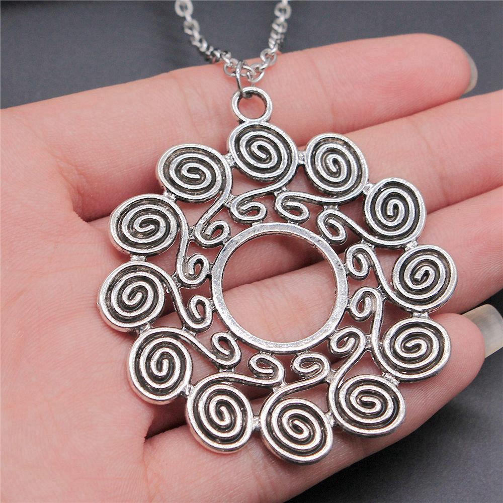 Blume des Lebens Heilige Geometrie Anhänger Antik Bronze Metall Jungen Halskette Trendiges Geschenk