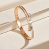 Geometric Micro-Inlaid Full Circle Titanium Steel Bracelet for Women