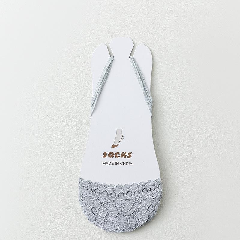 Women's Summer Thin Lace Halter Top Invisible Anti Slip Heel Half Length Socks