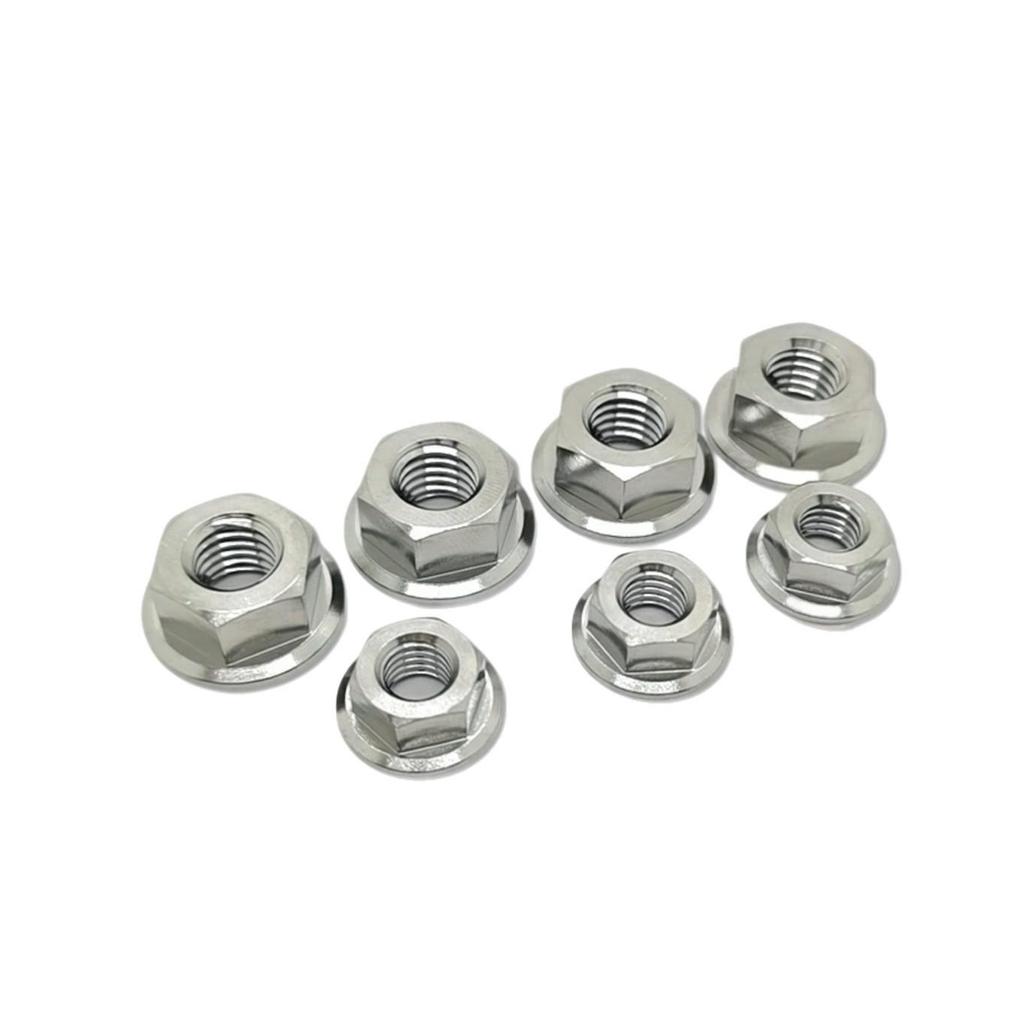 Titanium Alloy TC4 Hex Flange Nut with Washer, Anti-Slip, Anti-Loosening, Corrosion Resistant, High Strength M6 M8 M10.