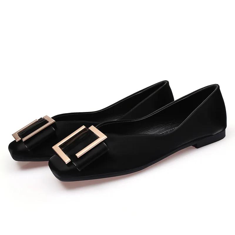 Fashion Modern Lady Single Shoes Soft Women Flats Spring Summer Flat Footwear Plus Size 42 Black Pink